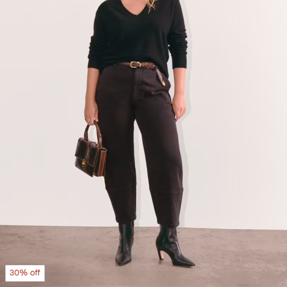 Everlane Utility Barrel pant organic black size 4